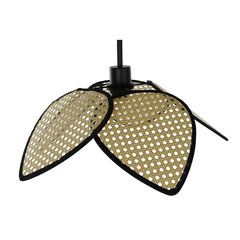 Grdas lampa DKD Home Decor Melns Pelks Metls Cements Rotangpalma 60 W (45 x 72 x 165 cm) cena un informācija | Lustras | 220.lv