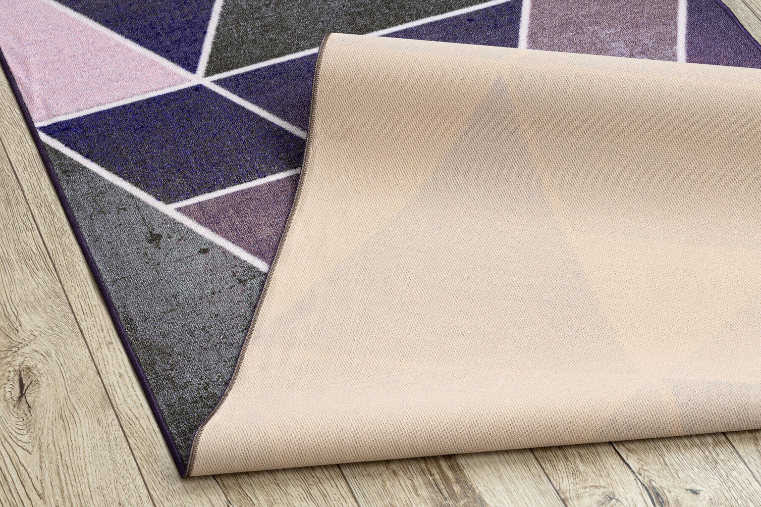 Neslīdošs paklājs Trīsstūri violets 90 cm цена и информация | Paklāji | 220.lv