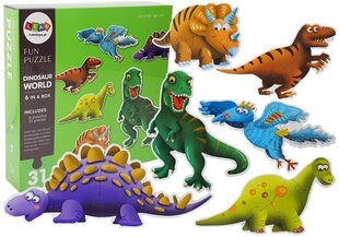 Puzle "Dinozauru pasaule" 31 gabals 6 dinozauri cena un informācija | Puzles, 3D puzles | 220.lv