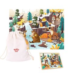 Tooky Toy Alpine Animals puzle ar rāmi un maisiņu, 49 gab. cena un informācija | Puzles, 3D puzles | 220.lv