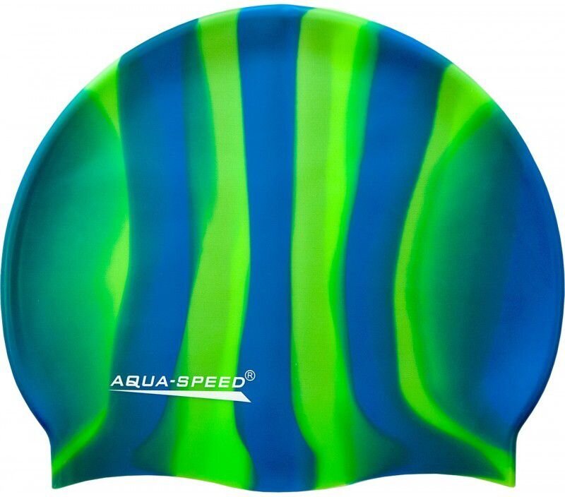 Peldēšanas silikona peldcepures Aqua Speed Bunt Blue/Green cena un informācija | Peldcepures | 220.lv
