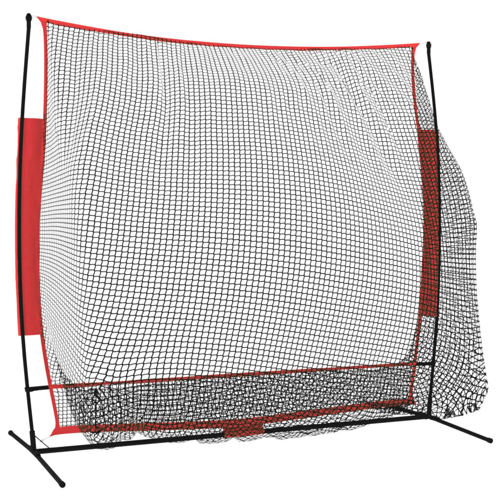 vidaXL beisbola tīkls, pārvietojams, melns un sarkans, 215x107x216 cm цена и информация | Beisbols | 220.lv