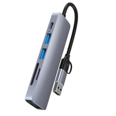 Splitter Hub 6in1 USB/Micro SD/Type-C цена и информация | Адаптеры и USB разветвители | 220.lv