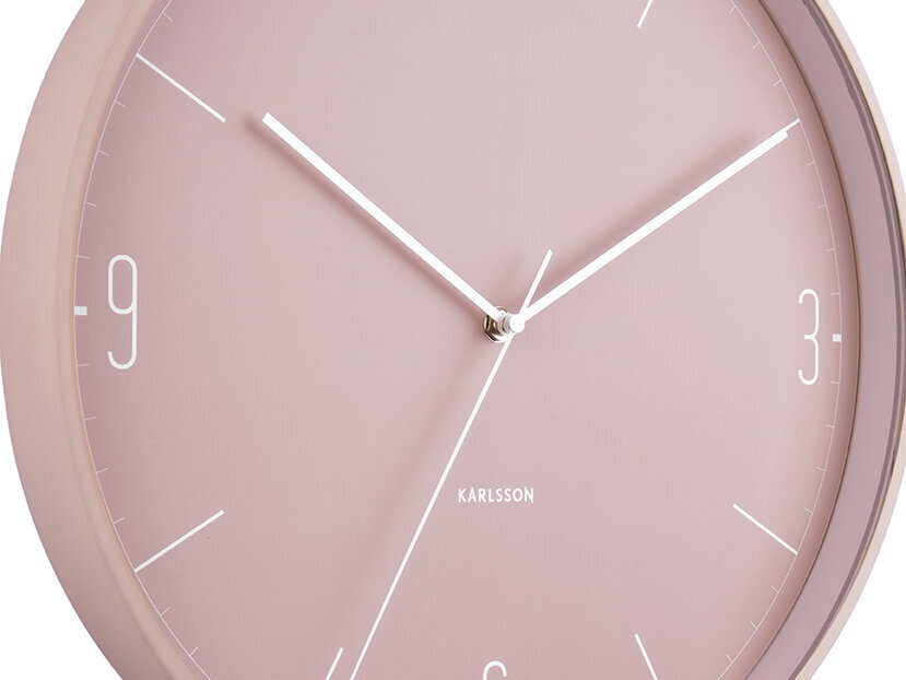 Sienas pulkstenis Cipari un līnijas ø40 cm, rozā cena un informācija | Pulksteņi | 220.lv