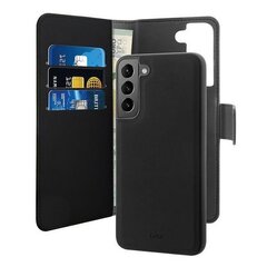 Puro Wallet Detachable Samsung S22 G901 2w1 czarne|black SGS22BOOKC3BLK cena un informācija | Telefonu vāciņi, maciņi | 220.lv