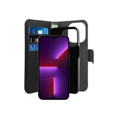 Puro Wallet Detachable iPhone 14 Pro 6,1" 2w1 czarne|black IPC14P61BOOKC3BLK cena un informācija | Telefonu vāciņi, maciņi | 220.lv