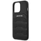 AMG AMHCP14LGSEBK iPhone 14 Pro 6,1" czarny|black hardcase Leather Debossed Lines cena un informācija | Telefonu vāciņi, maciņi | 220.lv