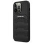 AMG AMHCP14LGSEBK iPhone 14 Pro 6,1" czarny|black hardcase Leather Debossed Lines cena un informācija | Telefonu vāciņi, maciņi | 220.lv