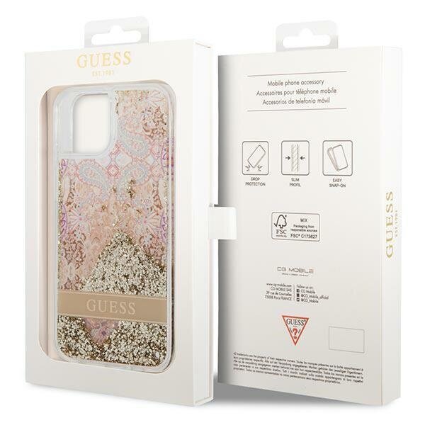 Guess GUHCP14MLFLSD iPhone 14 Plus 6,7" złoty|gold hardcase Paisley Liquid Glitter цена и информация | Telefonu vāciņi, maciņi | 220.lv