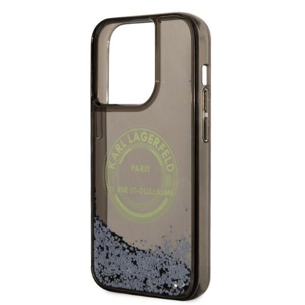 Karl Lagerfeld KLHCP14LLCRSGRK iPhone 14 Pro 6,1" czarny|black hardcase Liquid Glitter RSG cena un informācija | Telefonu vāciņi, maciņi | 220.lv