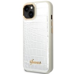 Guess GUHCP14MHGCRHS iPhone 14 Plus 6,7" srebrny|silver hardcase Croco Collection cena un informācija | Telefonu vāciņi, maciņi | 220.lv