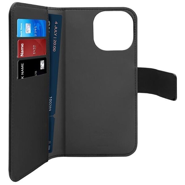 Puro Wallet Detachable iPhone 14 Pro Max 6,7" 2w1 MagSafe czarne|black PUIPC14P67BKMAG1BLK cena un informācija | Telefonu vāciņi, maciņi | 220.lv