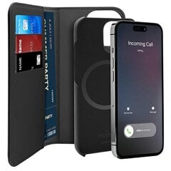 Puro Wallet Detachable iPhone 14 Pro Max 6,7" 2w1 MagSafe czarne|black PUIPC14P67BKMAG1BLK cena un informācija | Puro Mobilie telefoni un aksesuāri | 220.lv