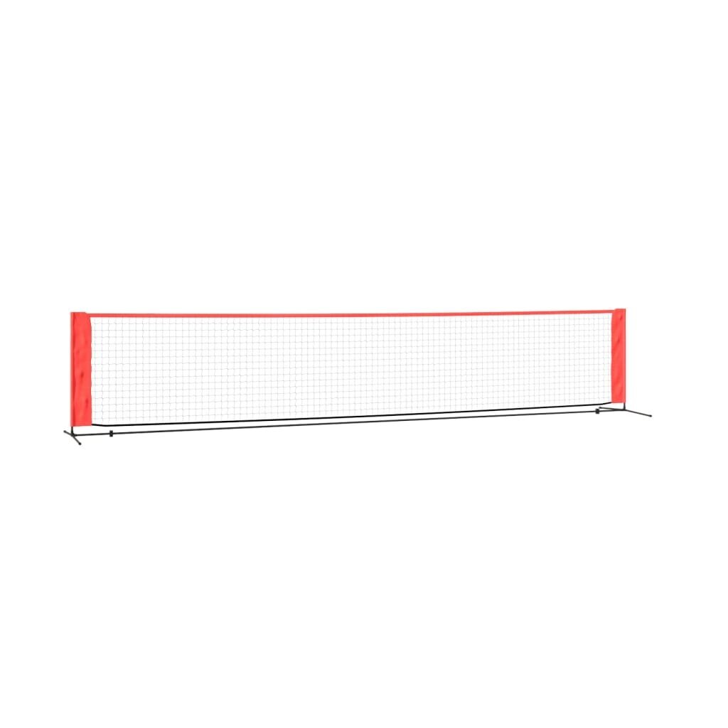 vidaXL tenisa tīkls, melns, sarkans, 500x100x87 cm, poliesters cena un informācija | Āra tenisa preces | 220.lv