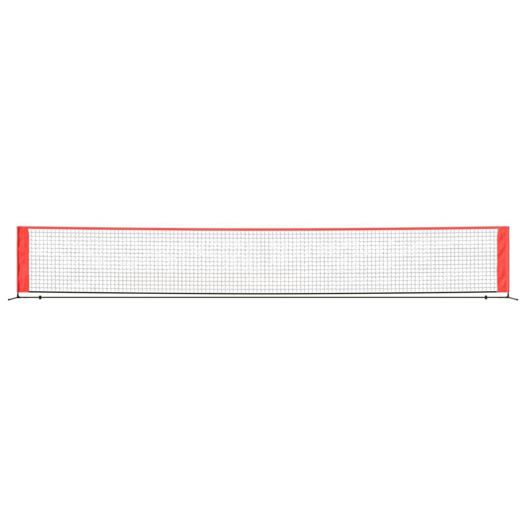 vidaXL tenisa tīkls, melns, sarkans, 600x100x87 cm, poliesters cena un informācija | Āra tenisa preces | 220.lv