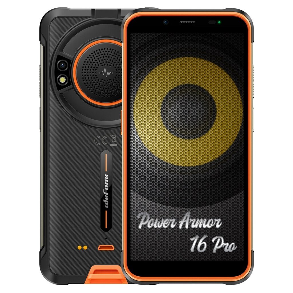 Ulefone Power Armor 16 Pro 4/64GB UF-PA16P/OE Orange/Black cena un informācija | Mobilie telefoni | 220.lv