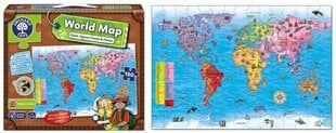 Puzle 150 World map + plakāts цена и информация | Пазлы | 220.lv