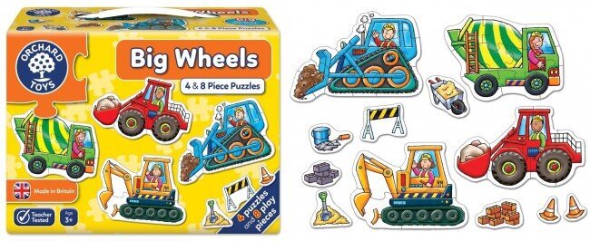 Puzle 4*4/8 Big Wheels цена и информация | Puzles, 3D puzles | 220.lv