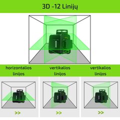 Лазерный уровень Clubiona 3D с приемником цена и информация | Механические инструменты | 220.lv