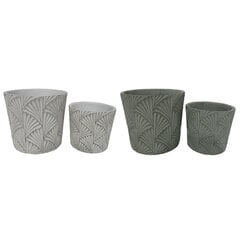 Puķu podu komplekts DKD Home Decor Pelēks Cements Balts (2 gb.) (17 x 17 x 15 cm) цена и информация | Вазоны | 220.lv