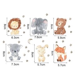 Наклейка на стену с животными Настенный стикер для детской комнаты - 84 х 139см цена и информация | Декоративные наклейки | 220.lv