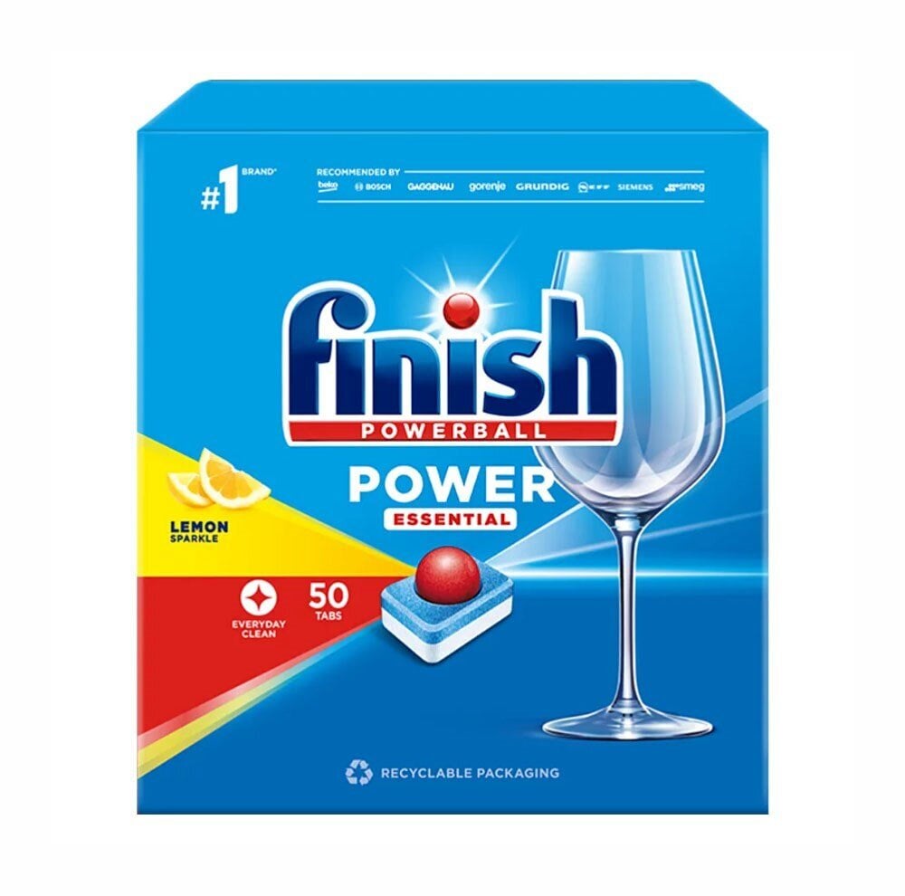 Finish Power Essential 50 citrona tabletes cena un informācija | Trauku mazgāšanas līdzekļi | 220.lv