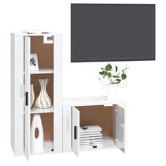 vidaXL 2-daļīgs TV skapīšu komplekts, inženierijas koks, spīdīgi balts cena un informācija | TV galdiņi | 220.lv