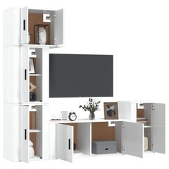 vidaXL 5-daļīgs TV skapīšu komplekts, spīdīgi balts, inženierijas koks cena un informācija | TV galdiņi | 220.lv
