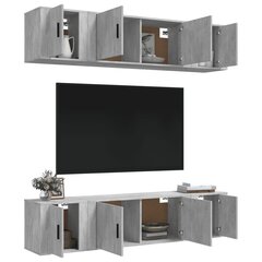 vidaXL 6-daļīgs TV skapīšu komplekts, betona pelēks, inženierijas koks cena un informācija | TV galdiņi | 220.lv
