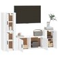 vidaXL 4-daļīgs TV skapīšu komplekts, spīdīgi balts, inženierijas koks cena un informācija | TV galdiņi | 220.lv