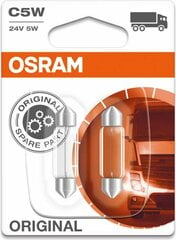 Автомобильная лампа Osram OS6423-02B 5 W Грузовик 24 V C5W цена и информация | Автомобильные лампочки | 220.lv