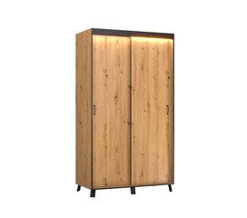 Шкаф с LED освещением ADRK Furniture Bergamo, 120 см, коричневый цена и информация | Шкафы | 220.lv