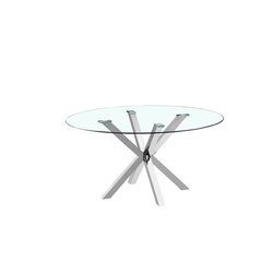 Обеденный стол DKD Home Decor 110 x 110 x 76 cm Стеклянный Серебристый Сталь цена и информация | Кухонные и обеденные столы | 220.lv