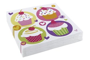 Cupcake Salvetes 33x33cm 20gb/gab cena un informācija | Vienreizējie trauki | 220.lv