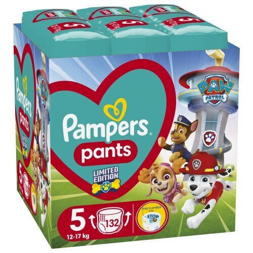 Pampers Pants Paw Patrol Autiņbiksītes, Izmērs 5, 132 Autiņbiksītes, 12-17kg цена и информация | Autiņbiksītes | 220.lv