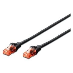 Жесткий сетевой кабель UTP кат. 6 Ewent EW-6U 1000 Mbit/s Чёрный цена и информация | Кабели и провода | 220.lv