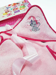 Детское полотенце с капюшоном Elephant, розовый цвет цена и информация | Maudynių prekės | 220.lv