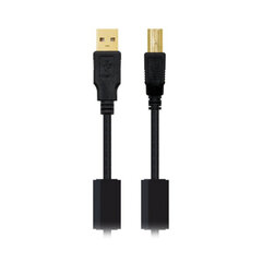 Кабель USB 2.0 A — USB B NANOCABLE 10.01.120 Чёрный цена и информация | Кабели и провода | 220.lv