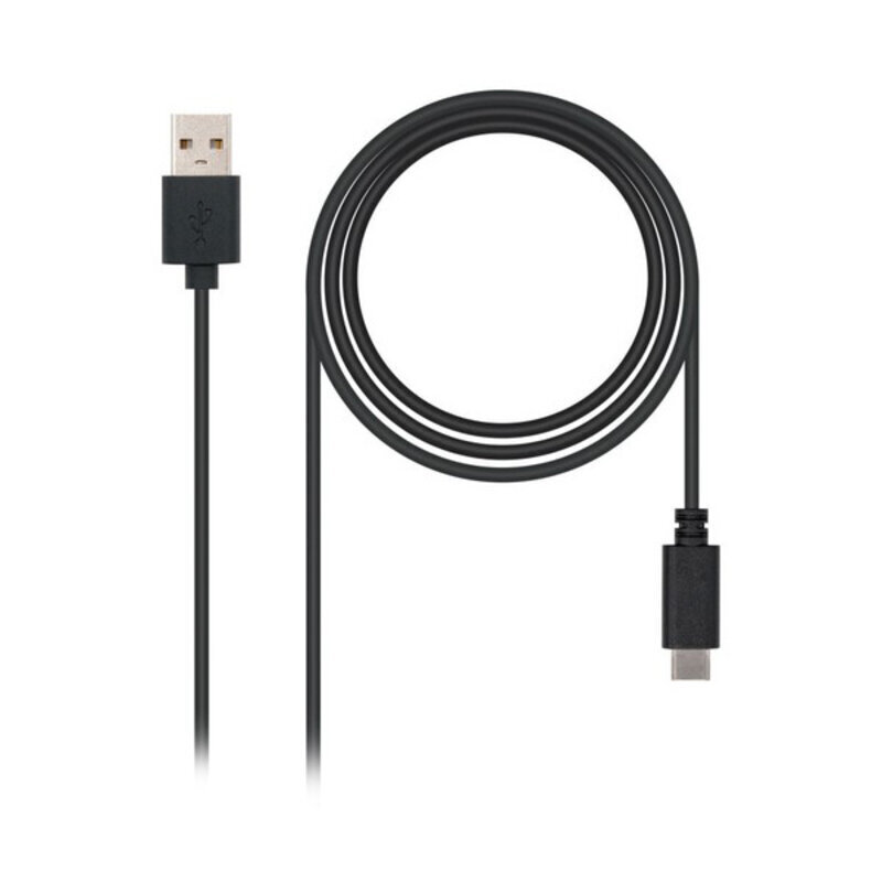 USB A uz USB C Kabelis NANOCABLE 10.01.210 Melns цена и информация | Kabeļi un vadi | 220.lv