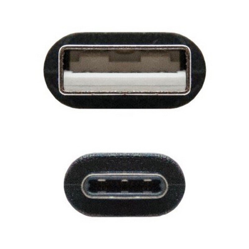 USB A uz USB C Kabelis NANOCABLE 10.01.210 Melns цена и информация | Kabeļi un vadi | 220.lv