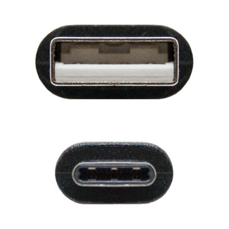 USB A uz USB C Kabelis NANOCABLE 10.01.210 Melns цена и информация | Kabeļi un vadi | 220.lv