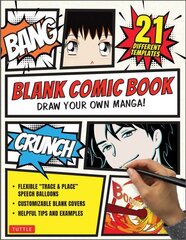 Blank Comic Book: Draw Your Own Manga! Sketchbook Journal Notebook (With 21 Different Templates and Flexible Trace & Paste Speech Balloons) cena un informācija | Mākslas grāmatas | 220.lv