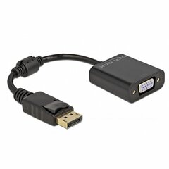 Display Porta uz VGA adapteris DELOCK 61006 Melns cena un informācija | Kabeļi un vadi | 220.lv