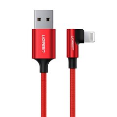 UGREEN Угловой кабель Lightning-USB-A UGREEN US299, 2,4 А, 1 м (красный) цена и информация | Кабели и провода | 220.lv