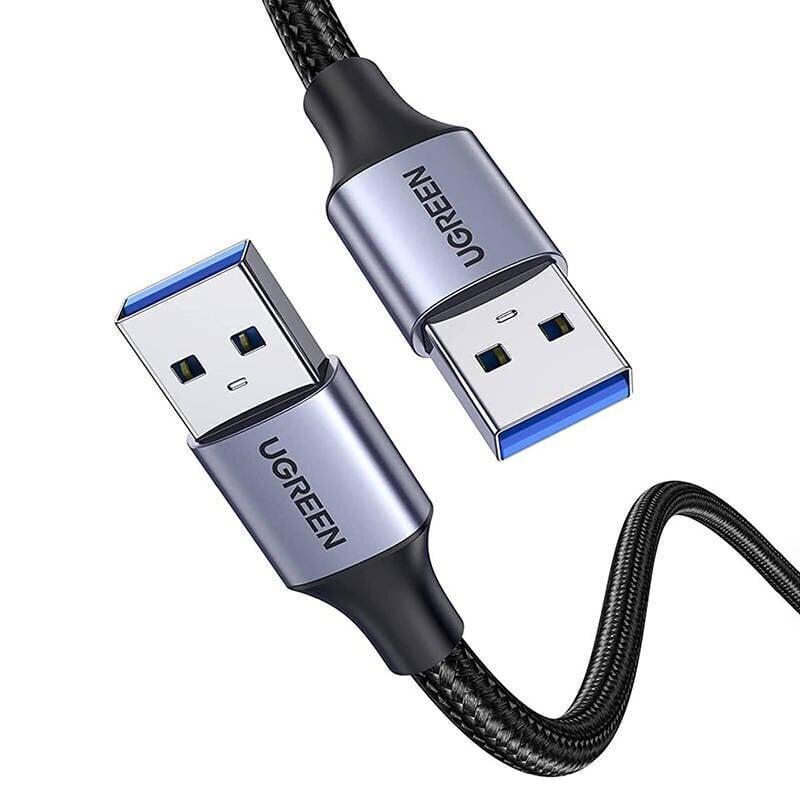 USB3.0 cable Male USB-A to Male USB-A UGREEN 2A, 1m (black) цена и информация | Kabeļi un vadi | 220.lv