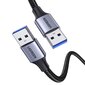 USB3.0 cable Male USB-A to Male USB-A UGREEN 2A, 1m (black) cena un informācija | Kabeļi un vadi | 220.lv