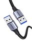 USB3.0 cable Male USB-A to Male USB-A UGREEN 2A, 0.5m (black) цена и информация | Kabeļi un vadi | 220.lv