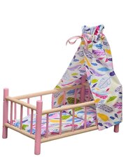 Koka gulta lellei ar baldahīnu un gultām, 8238 cena un informācija | Rotaļlietas meitenēm | 220.lv