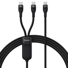 Baseus USB-кабель 2-в-1 Baseus Flash Series USB-C на USB-C 100 Вт, 1,5 м (черный цена и информация | Кабели и провода | 220.lv