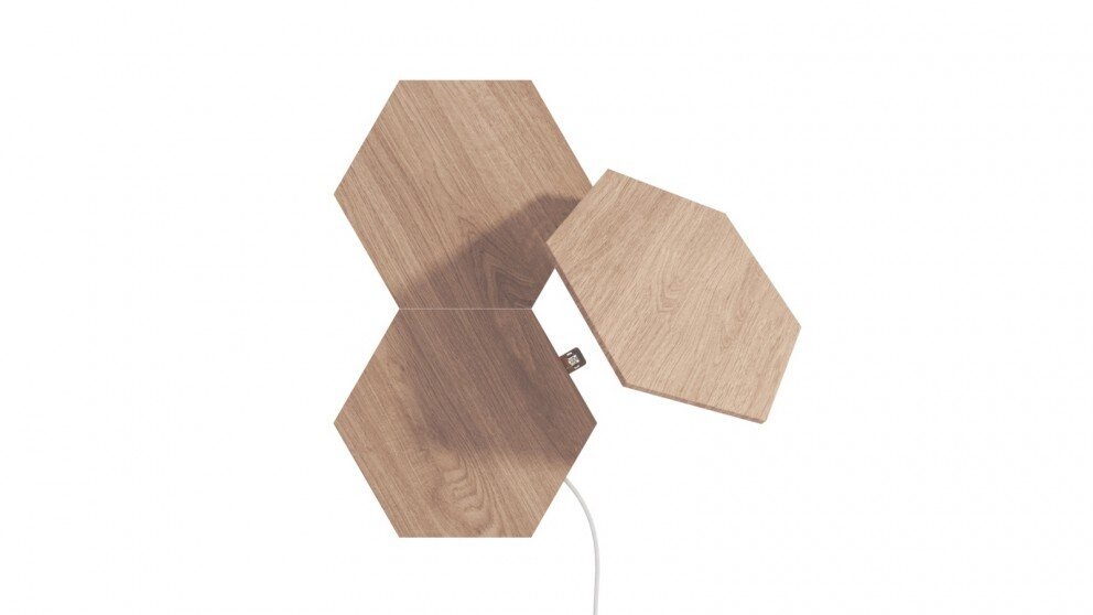 Nanoleaf Elements Wood Hexagons Expansion Pack (3 panels) cena un informācija | Sienas lampas | 220.lv